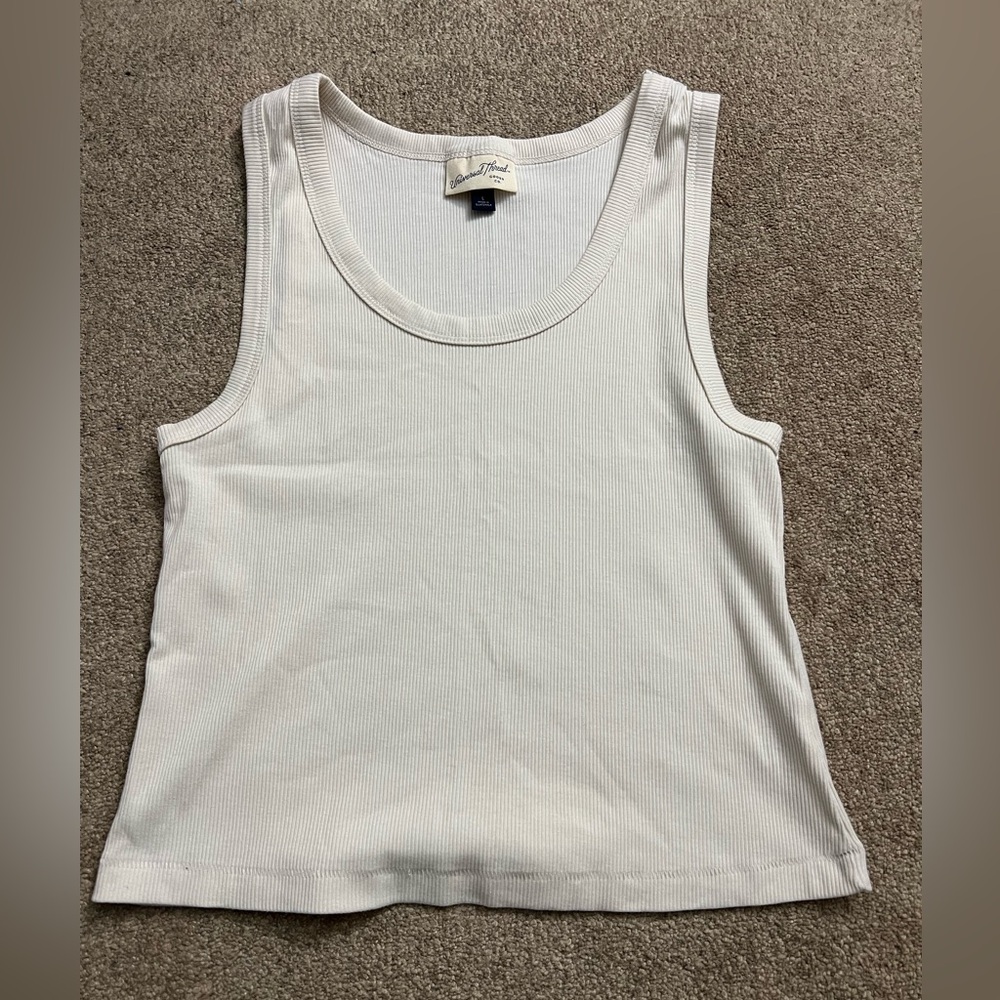 Target Women's Cream Shrunken Rib Tank Top
